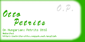 otto petrits business card